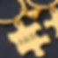 Personalized Gold Puzzle Keychain Set