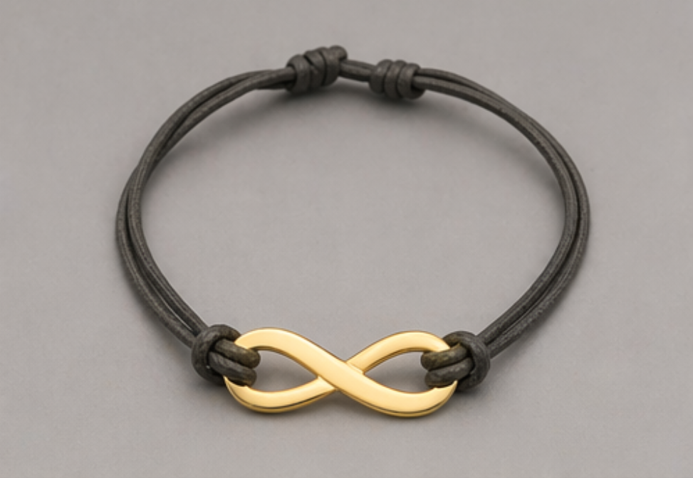 Personalized Infinity Bracelet Custom Engraved Name Adjustable Cord Gold Silver