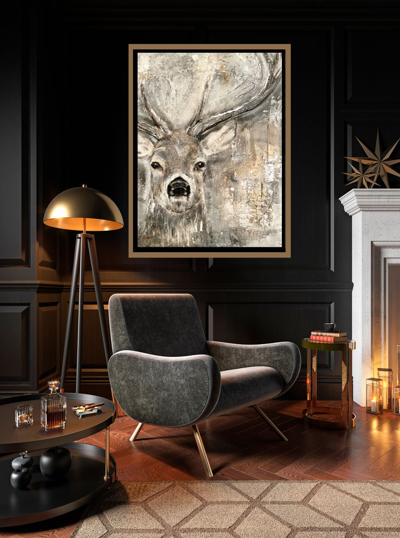 The gentleman by Leigh Sugden. Modern art for interiors. Gift Vouchers and eGift vouchers for purchasing art and commissioned bespoke art from and by Leigh Sugden. Perfect Christmas Gift and present solutions.