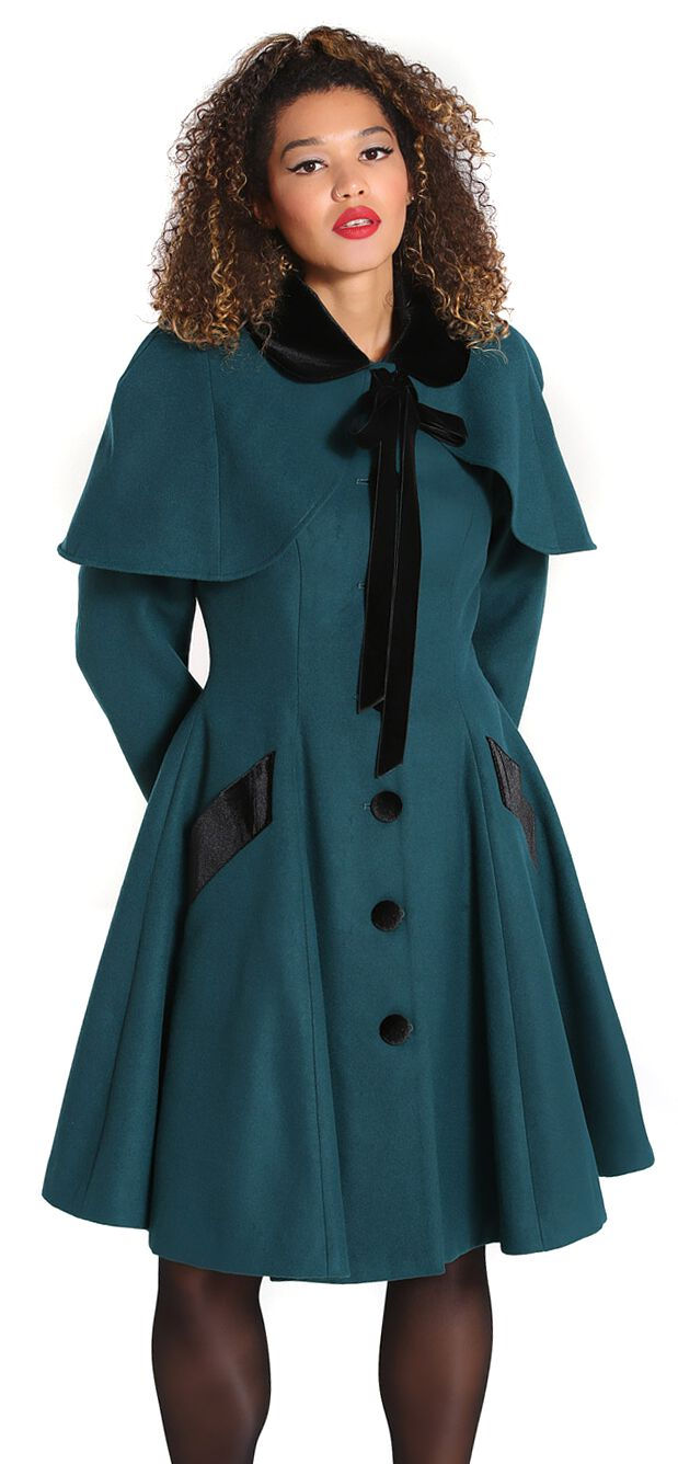 Thumbnail: Hell Bunny Anouk Coat Turqouise