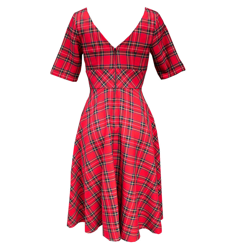 Thumbnail: Hell Bunny Red Tartan Dress