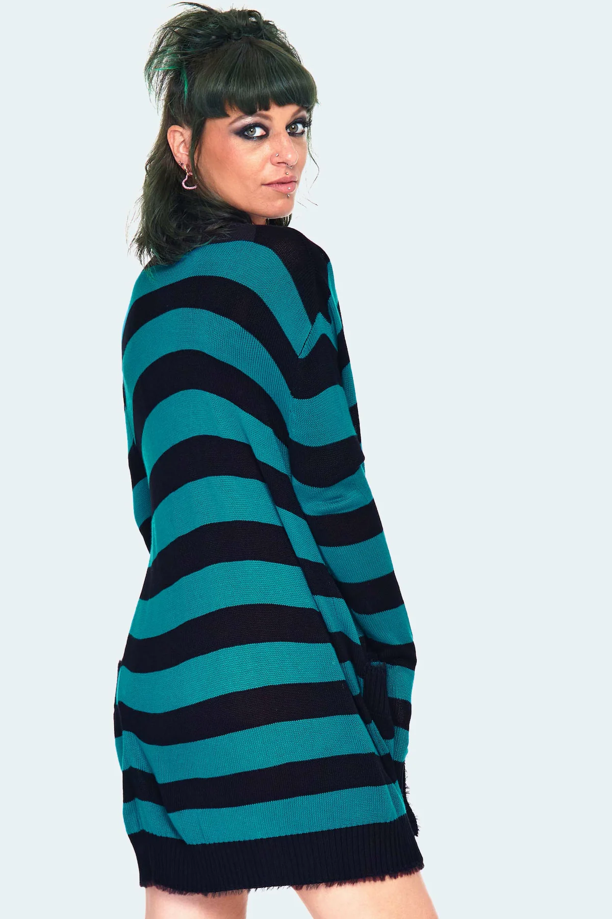 Thumbnail: Jawbreaker Blue & Black Stripe Cardigan