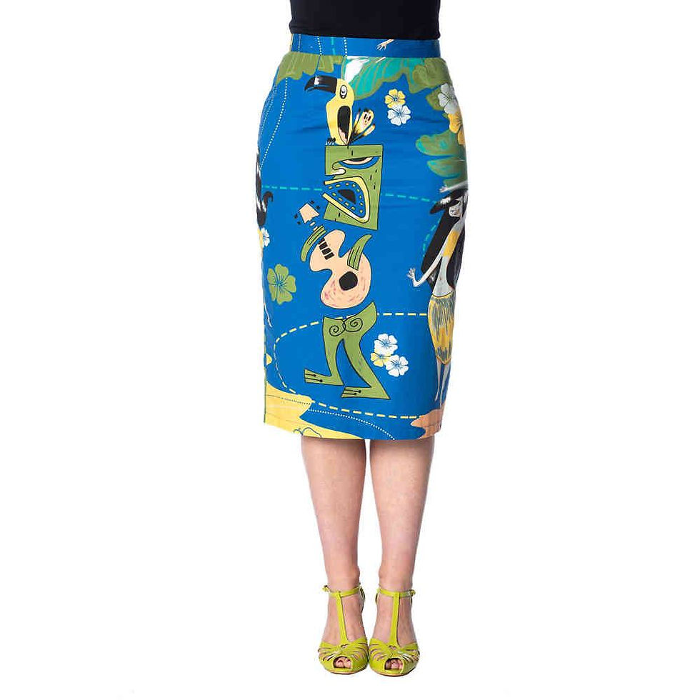 Thumbnail: Dancing Days Tiki Pencil Skirt