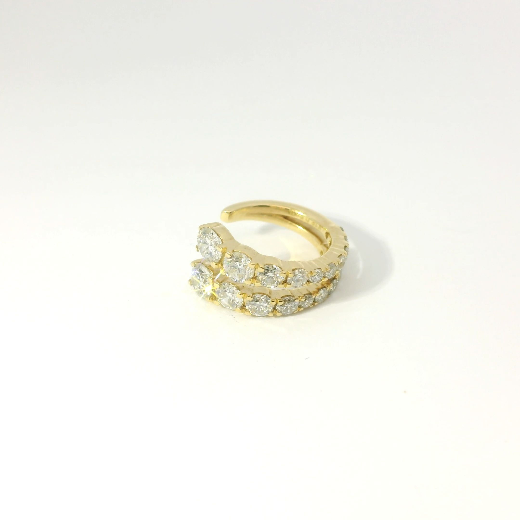 "Y" 2 Row Diamonds Earclip YG