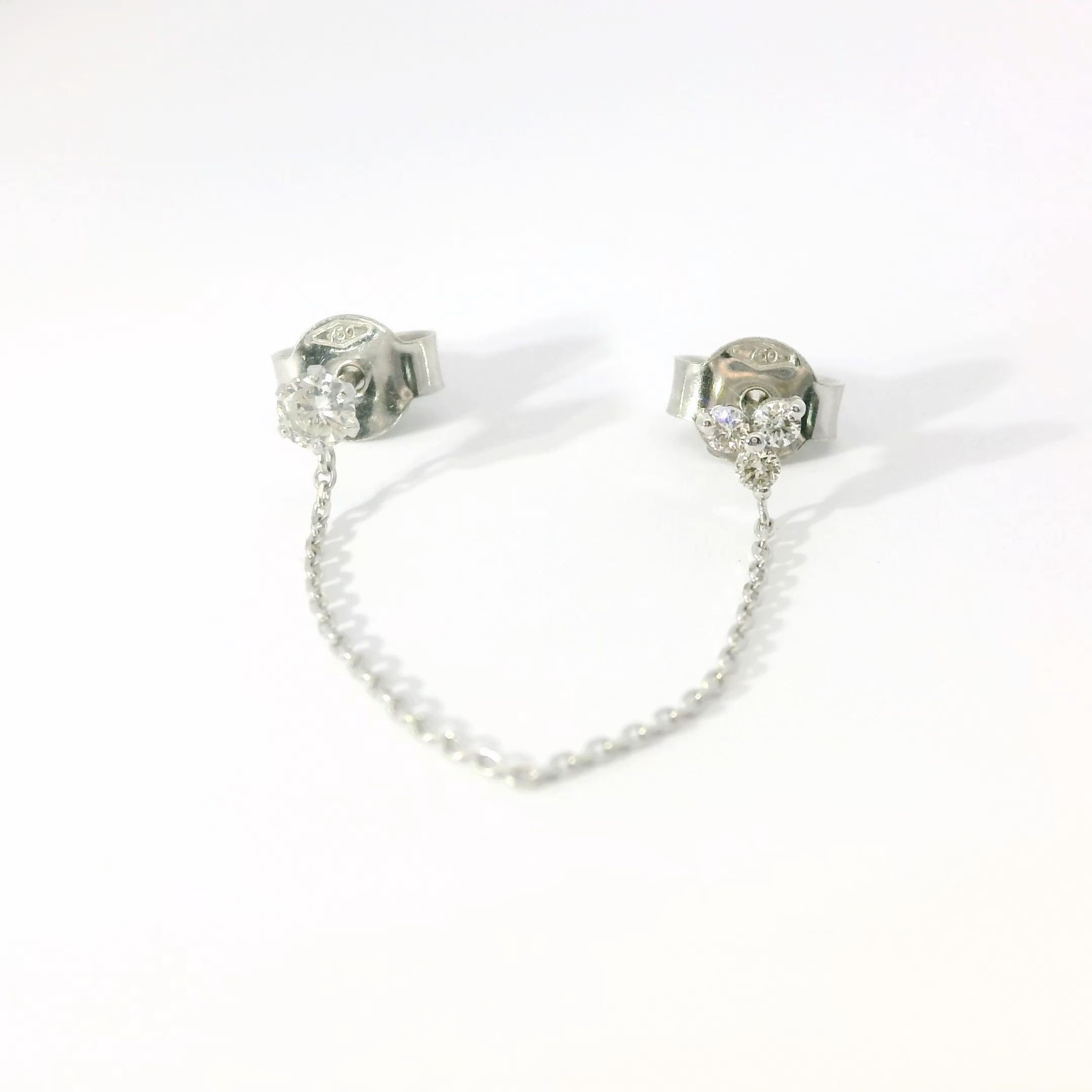 Diamonds Double Earring With Chain