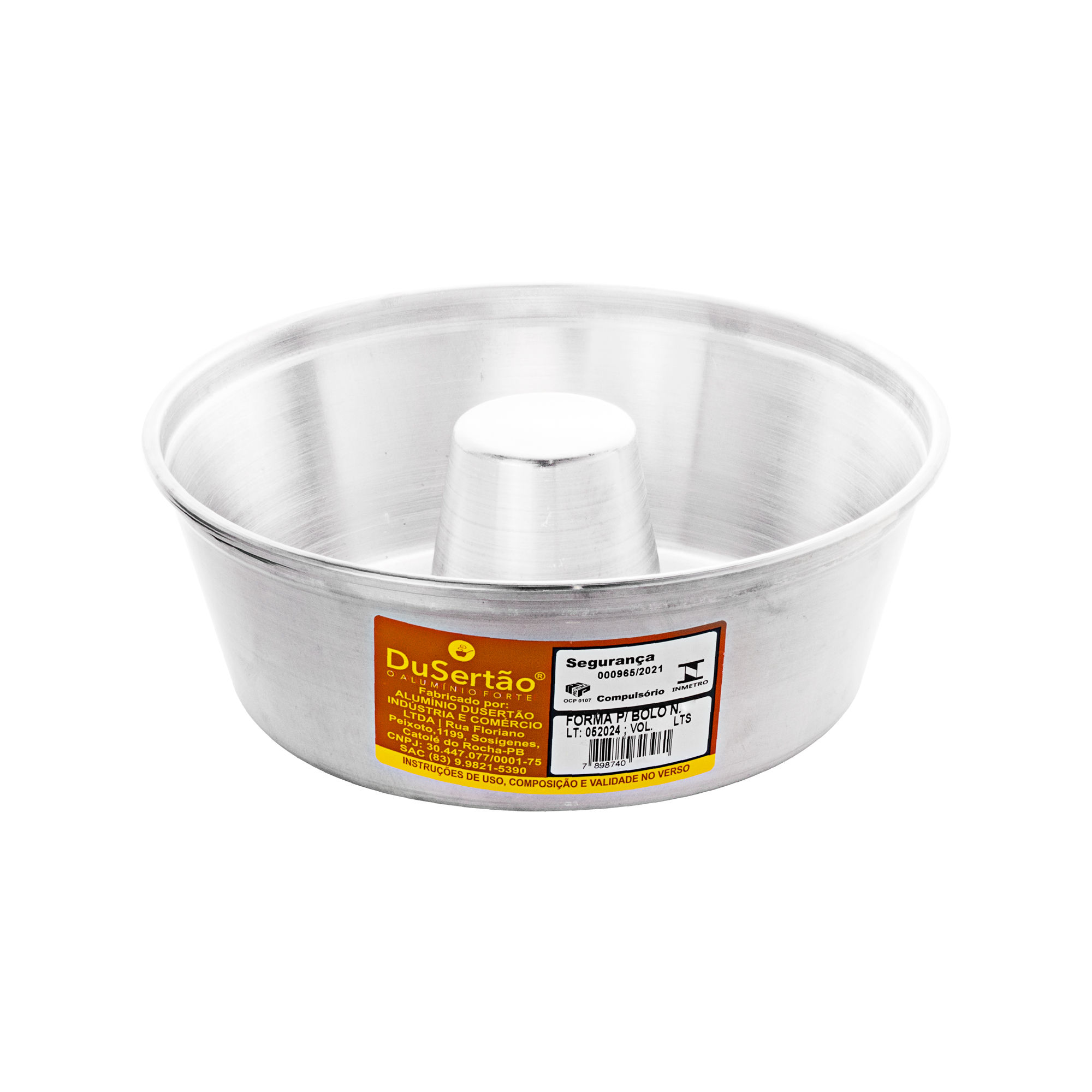 FORMA PARA BOLO COM TUBO POLIDA 1,9L N.20 Ø20x8cm ALUMÍNIO DUSERTÃO