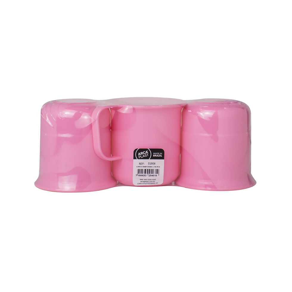 KIT CANECA BABY ROSA C/03 PCS ARCA PLAST
