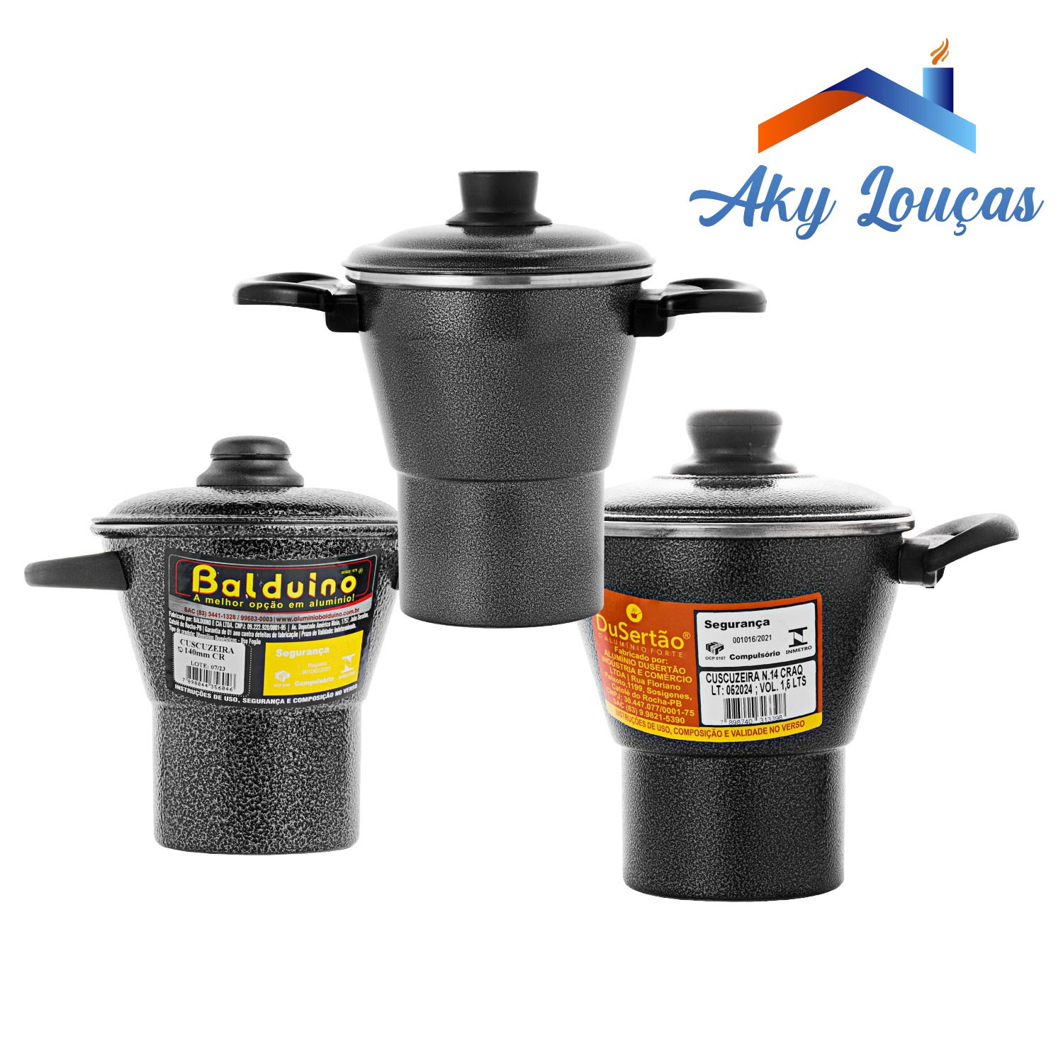 Cuscuzeira Alumínio Craqueada Pequena Individual Nº14 (250g Fubá) Inmetro NFe