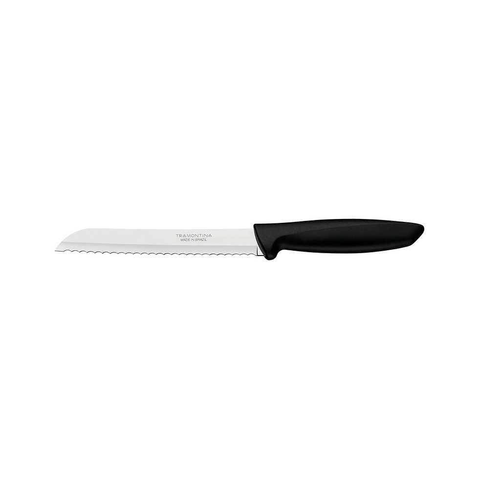 FACA PÃO INOX 7" PLENUS PRETA TRAMONTINA