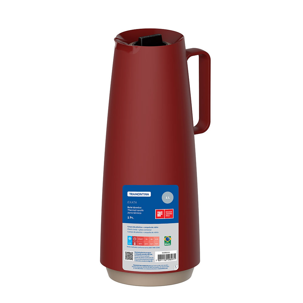 Miniatura: BULE TÉRMICO 1,0L VERMELHO EXATA AMPOLA VIDRO TRAMONTINA