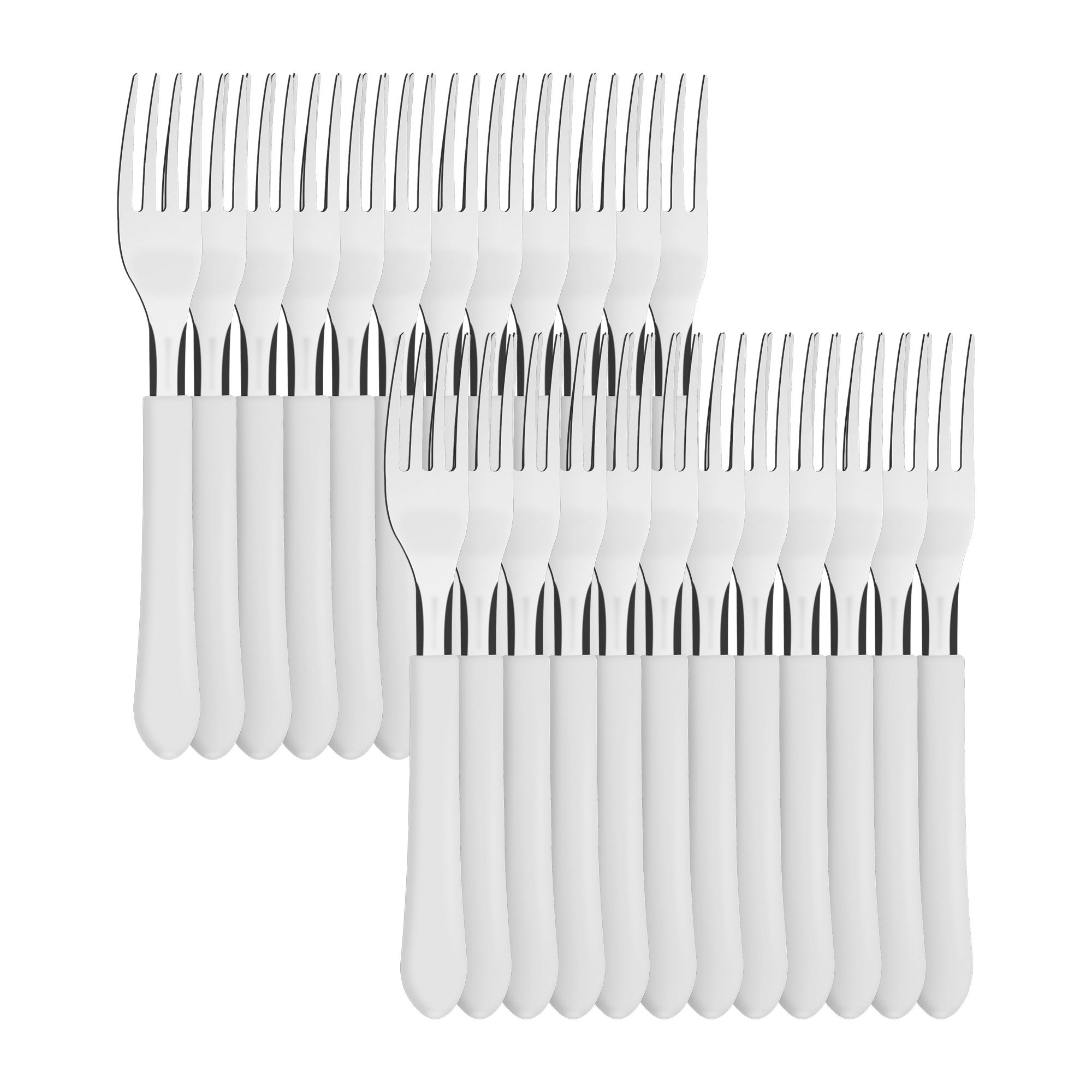 CAIXA DE GARFO DE MESA AÇO INOX LEME BRANCO 24 PEÇAS TRAMONTINA