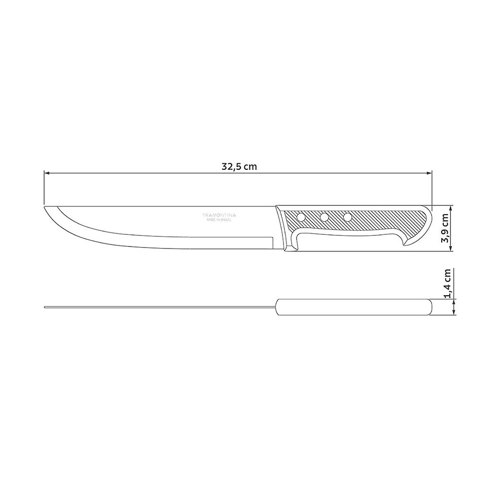 Miniatura: FACA PEIXEIRA/COZINHA AÇO INOX 8" PLENUS PRETA TRAMONTINA