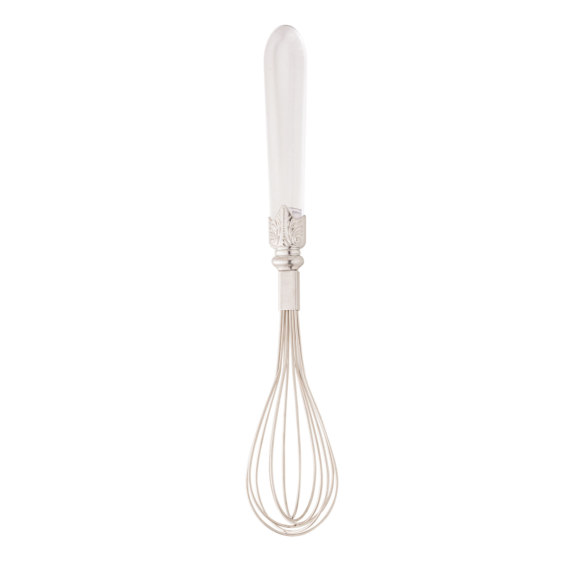 BATEDOR DE OVOS DE AÇO INOX C/CABO DE PLASTICO DESTINY TRANSPARENTE 26cm LYOR