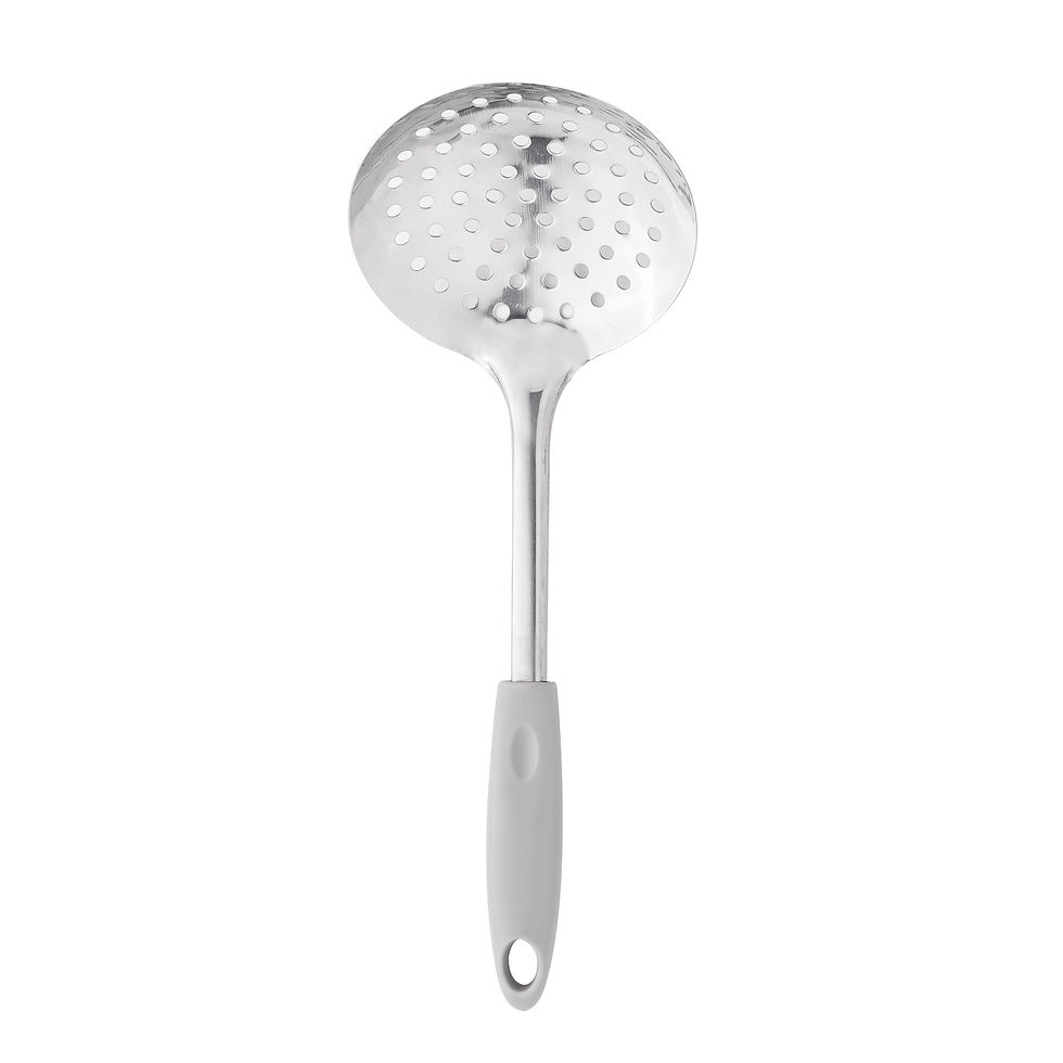 Miniatura: ESCUMADEIRA DE AÇO INOX C/CABO PLASTICO CINZA 31,5cm LYOR