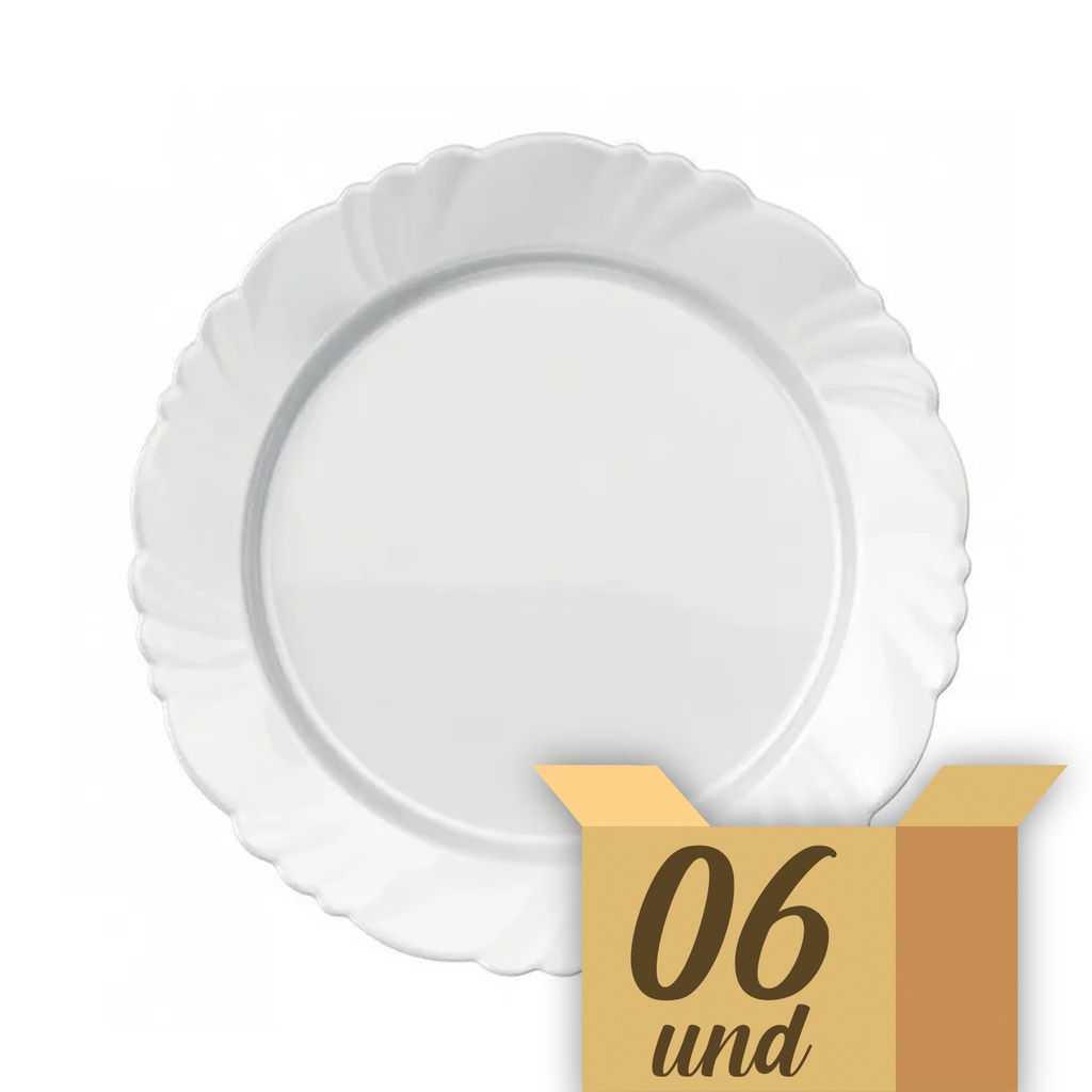 CAIXA DE PRATO OPALINE PÉTALA RASO 25,5CM 6PC DURALEX