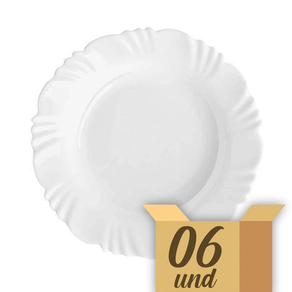 CAIXA DE PRATO OPALINE PÉTALA FUNDO 23,5CM 6PC DURALEX