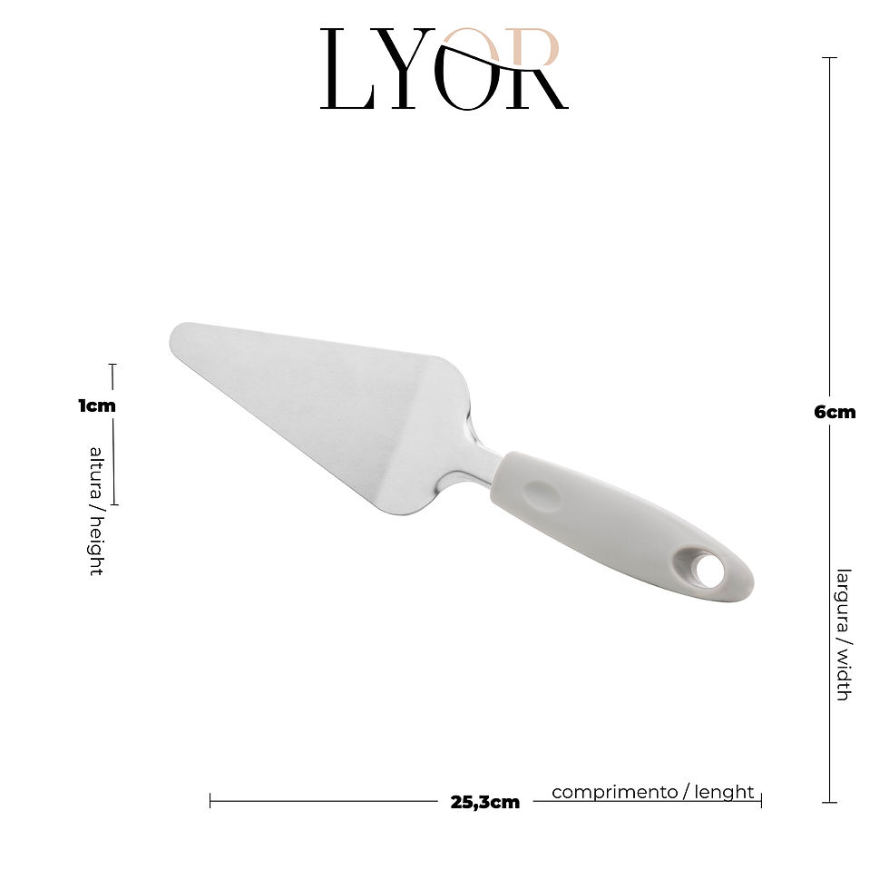 Miniatura: ESPÁTULA PA P/BOLO DE AÇO INOX C/CABO PLASTICO CINZA 25cm LYOR