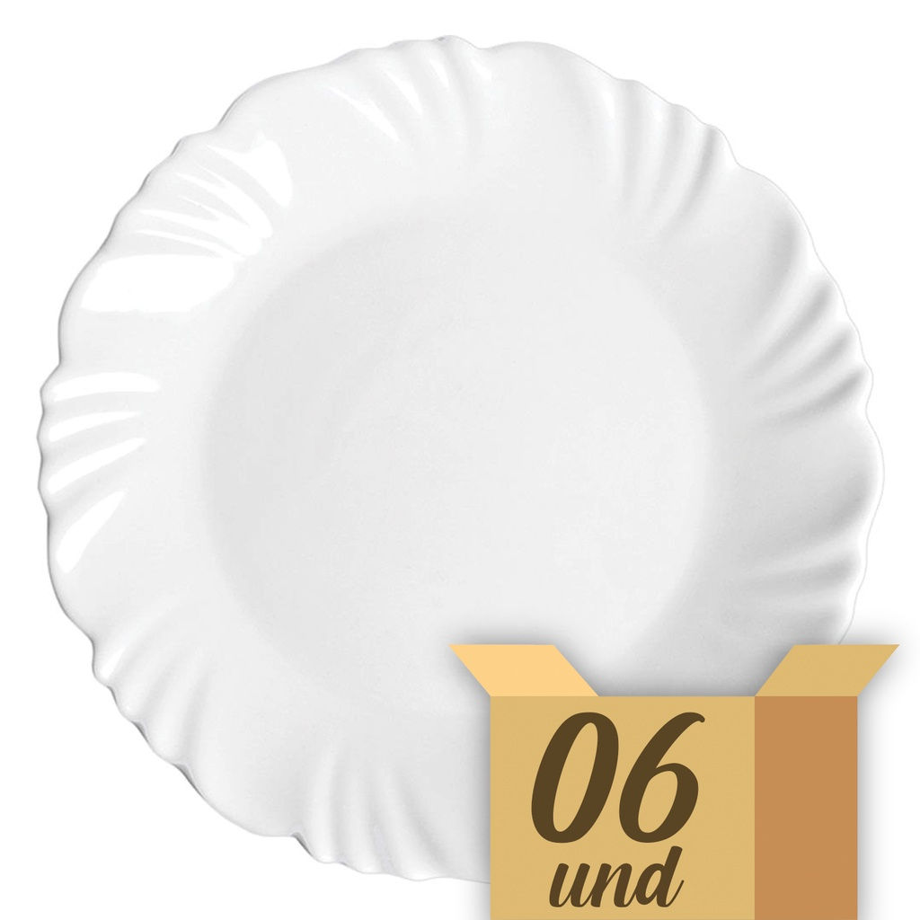 CAIXA DE PRATO OPALINE PÉTALA SOBREMESA 19,5CM 6PC DURALEX
