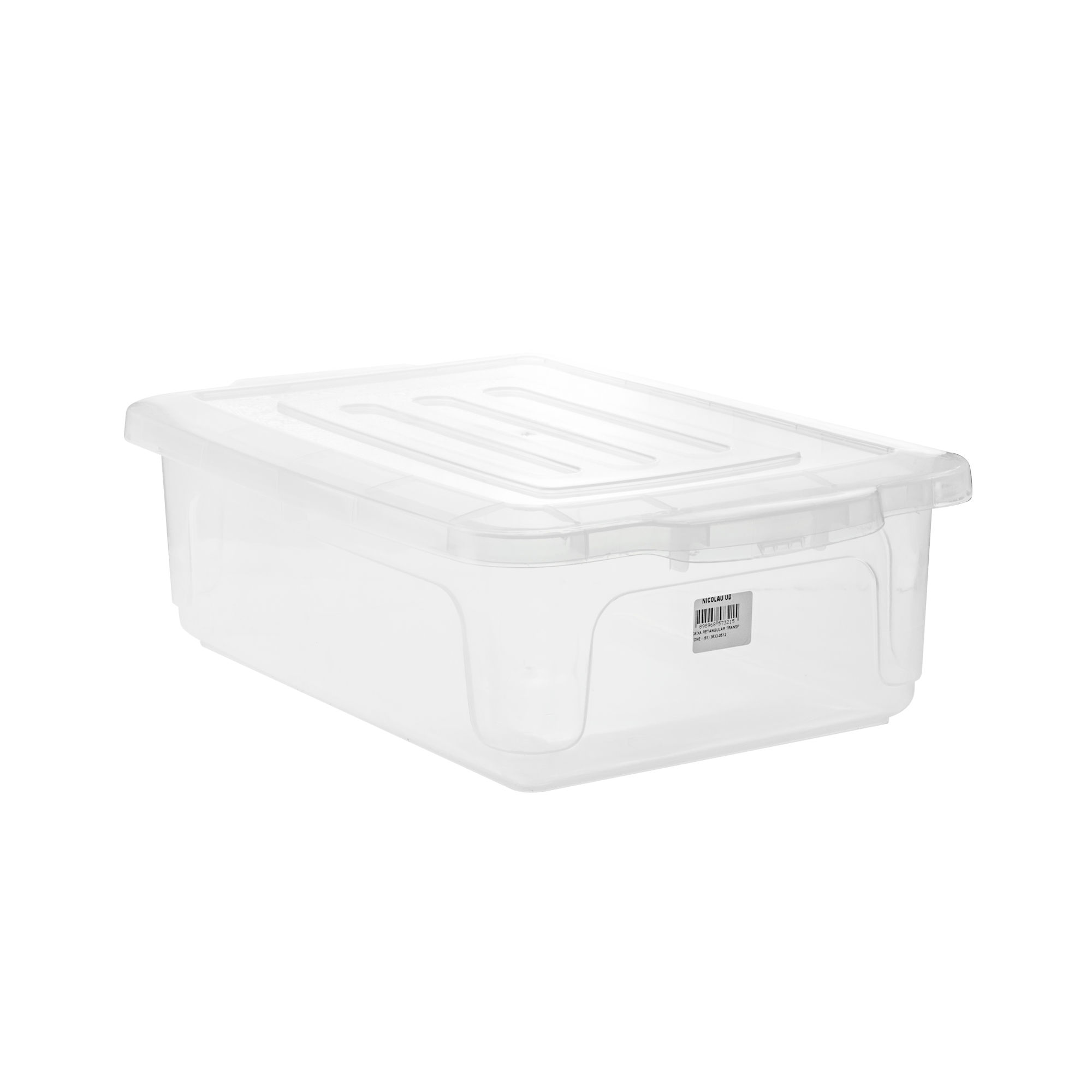 CAIXA RETANGULAR TRANSPARENTE 28x14x42cm COM TAMPA ICASA