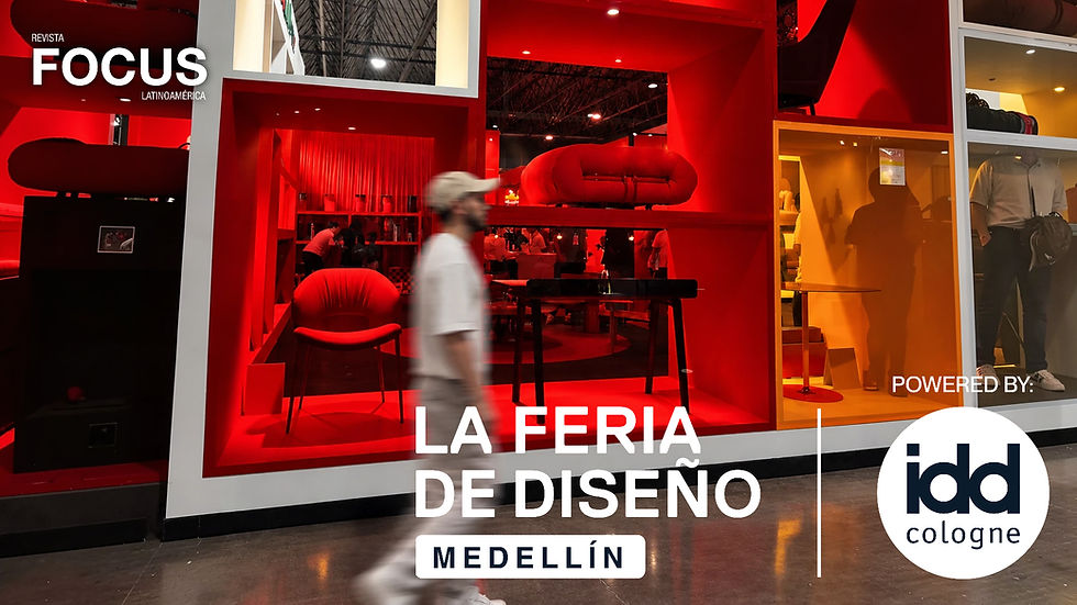 La Feria de Diseño Medellín 2026 powered by idd cologne en Plaza Mayor, Colombia. Cobertura de Revista FOCUS Latinoamérica sobre arquitectura, diseño latinoamericano, mobiliario e innovación.