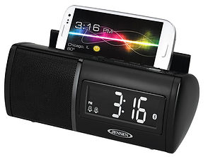 Jensen® JBD-100 Bluetooth Clock Radio/FM Radio/Mic/USB Dock