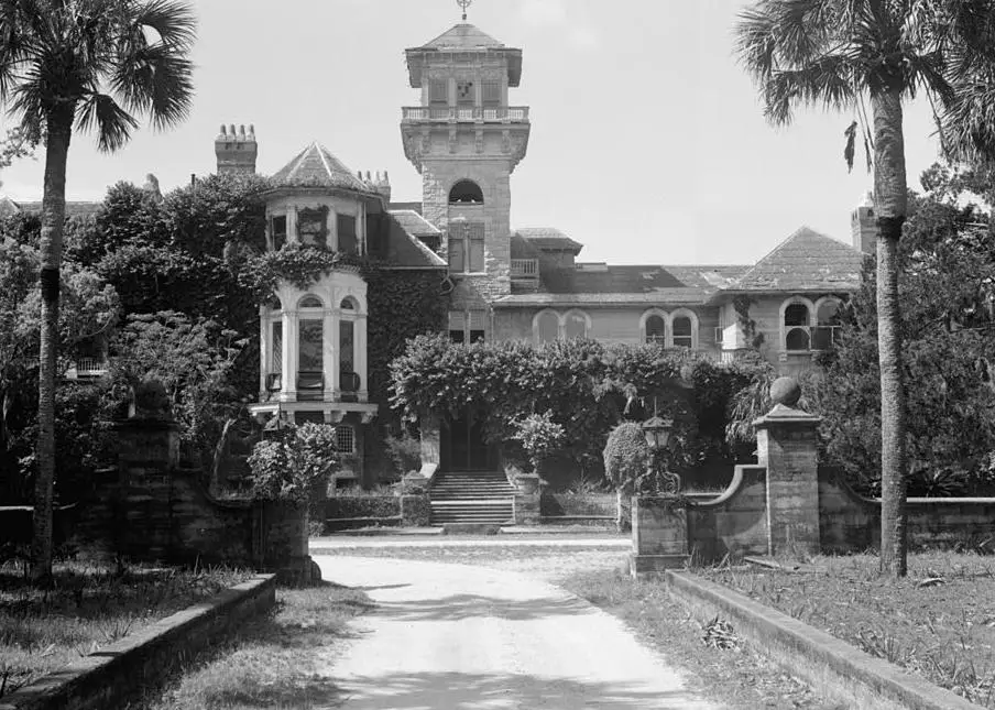 Dungeness in its Gilded Age prime, the front steps and facade waiting to welcome arriving guests