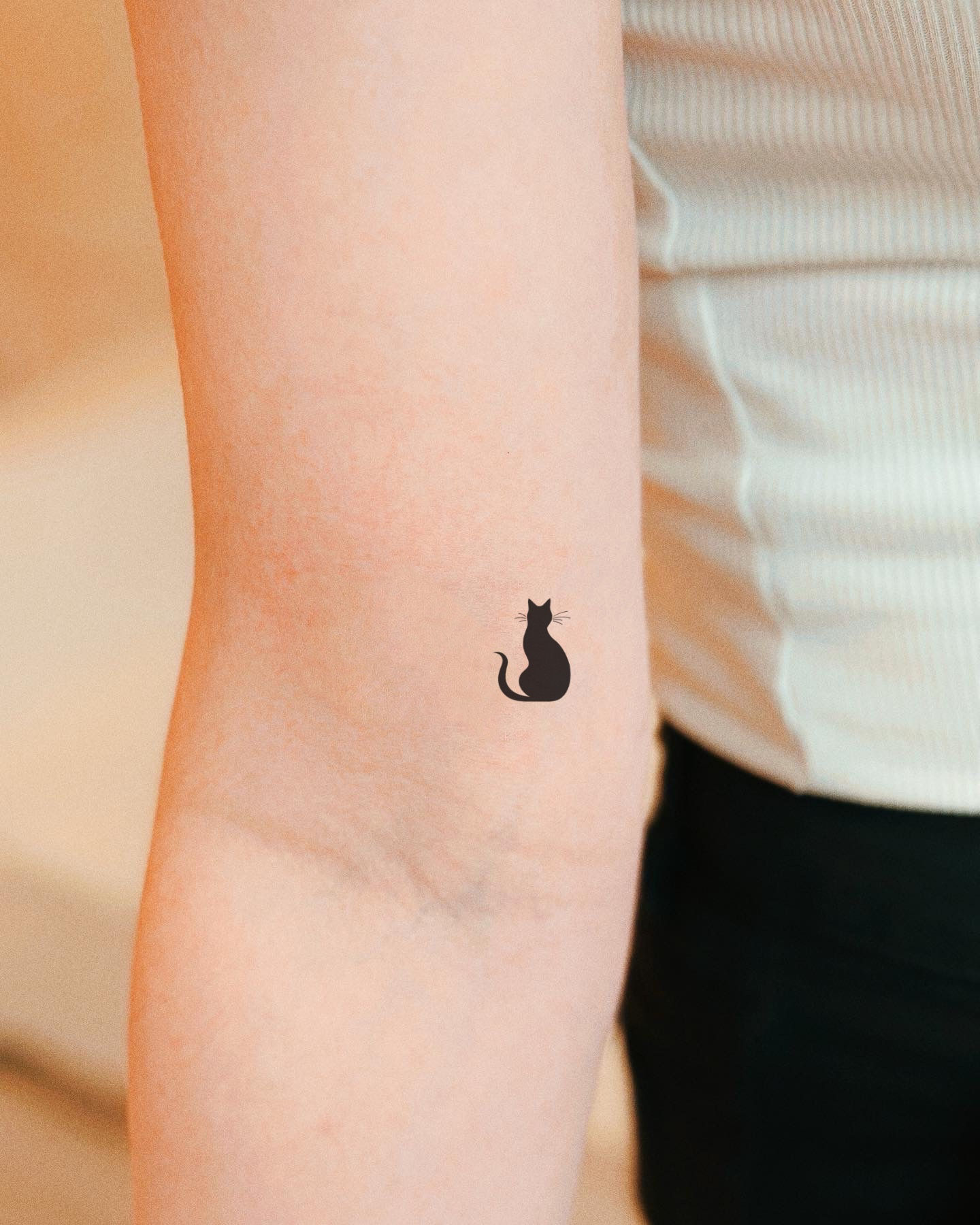 temporary tattoo, black cat tattoo, 1-2 week tattoo
