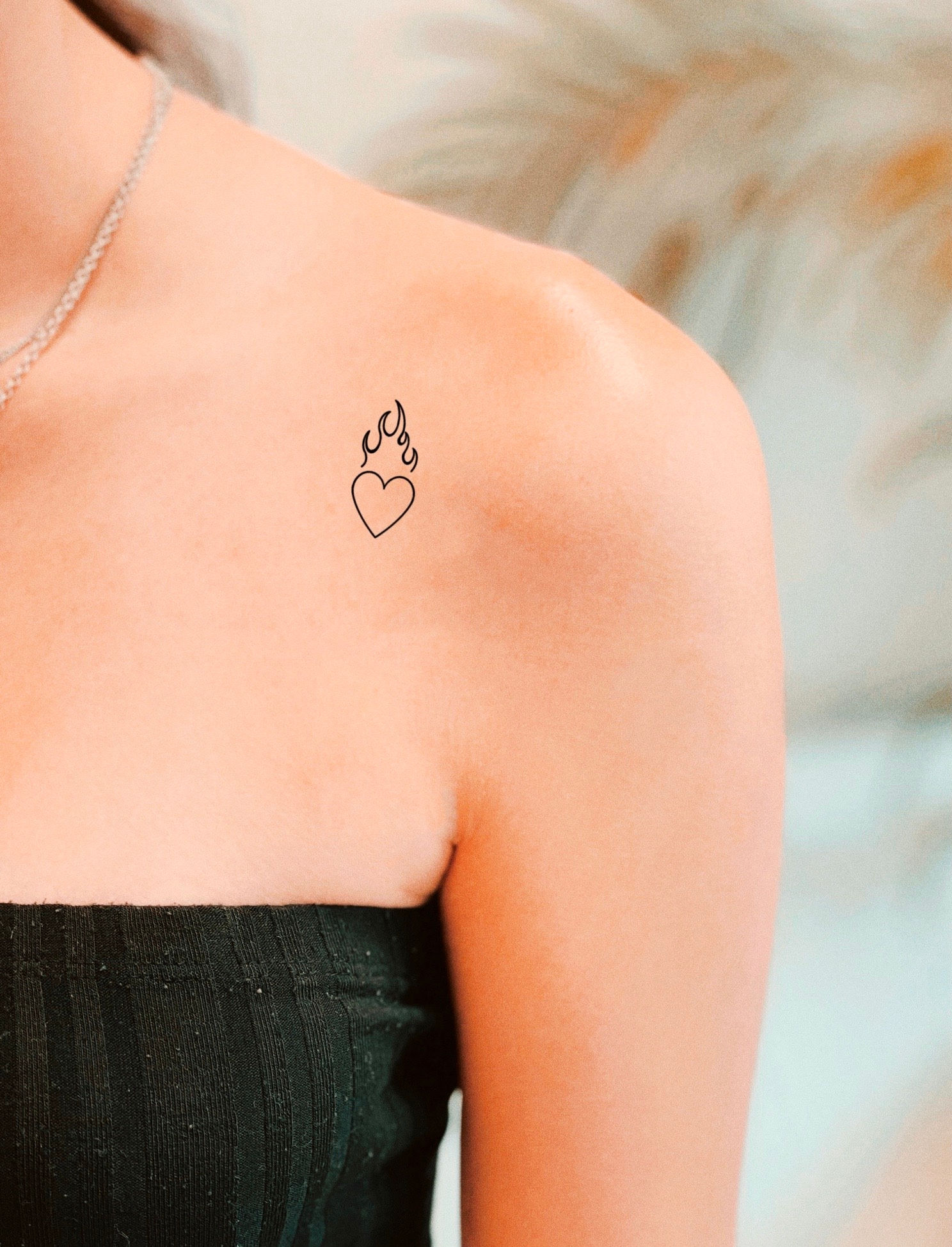 Heart on Fire Tattoo