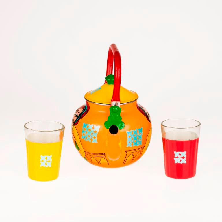 Thumbnail: Handpainted Steel Kettle Chhora Been Baajawe