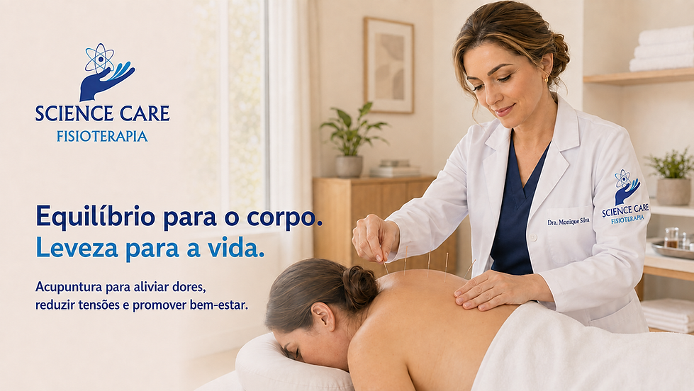 Sessão de acupuntura para alivio da dor nas costas fisioterapeuta da science care introduz