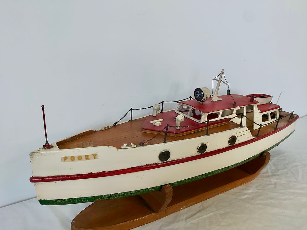 Thumbnail: vintage motor cruiser pond yacht boat antique