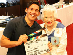 On set with The Queen