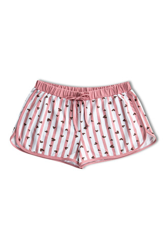 PJ900 Pamuklu, rahat, biyeli, kısa, şort, kadın pijama alt