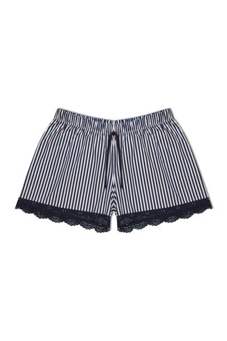 PJ310 Pamuklu, rahat, paçası dantel, kısa, şort, kadın pijama altlar