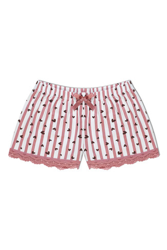 PJ310 Pamuklu, rahat, paçası dantel, kısa, şort, kadın pijama altlar