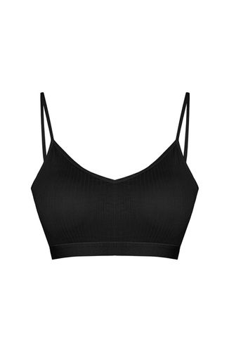 BU290 Siyah Pamuklu, iğne raporlu, ince askılı, çıkarılabilir kaplı,  kadın büstiyer