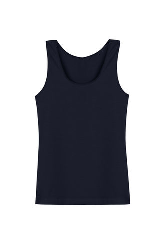 BD6530 Lacivert Pamuklu, kalın askılı, esnek, kadın atlet