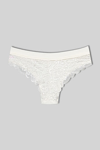 Pamuklu, arkası dantel, kemerli, kadın külot