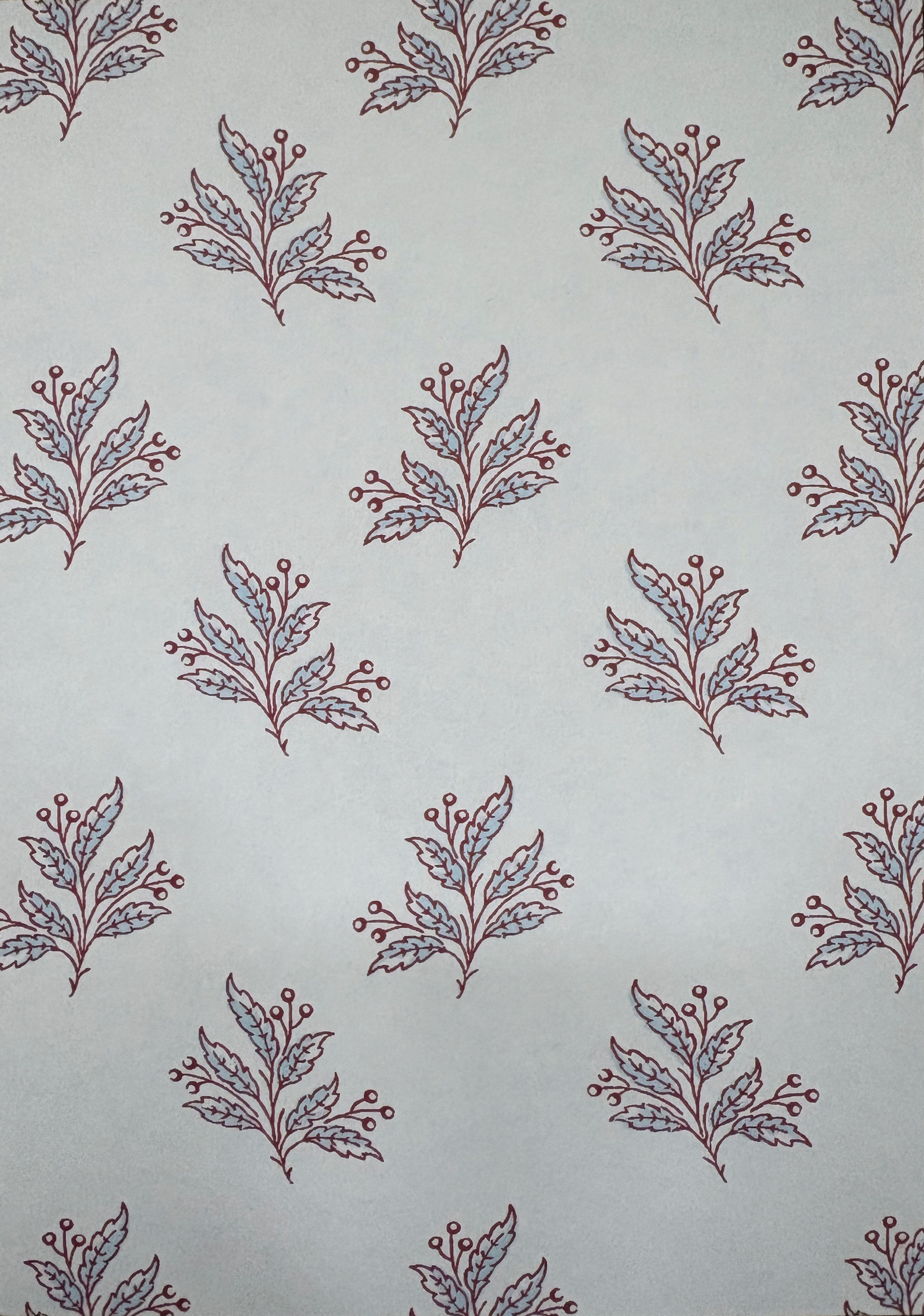 Leaf Sprig - Blue /Pink