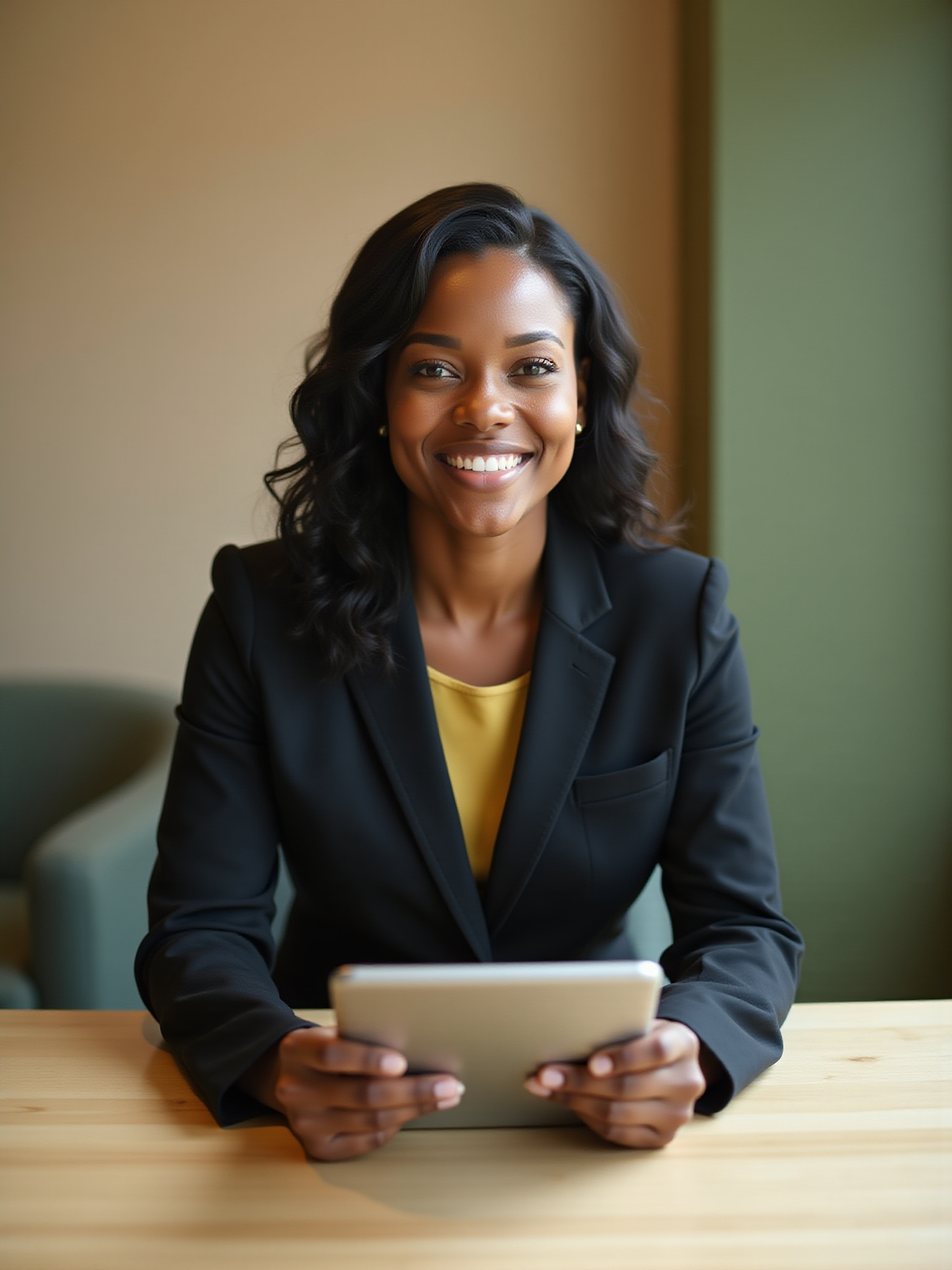 A woman smiling with her arms crossed. This image is not viewable on the site and is hidden.