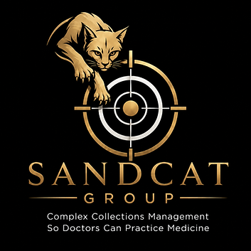 Sandcat's logo - a cat creeping around the edge of a target.
