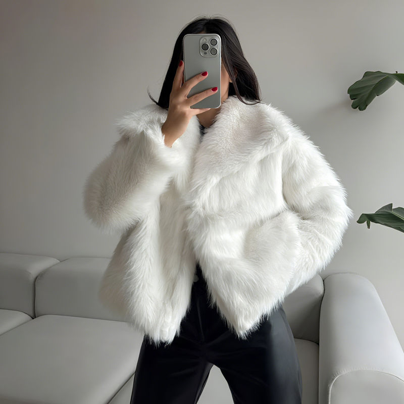 Thumbnail: MUJER Faux Fur Coat Plush Fluffy Women's Jacket 2025 Woman Autumn Winter New in 