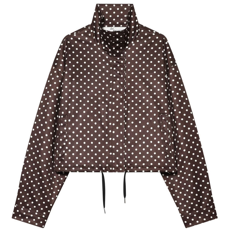 Thumbnail: HXAO Polka Dot Bomber Jacket Women's Jackets Demi-Season Oversized Long Sleeve T