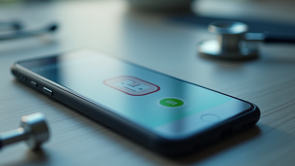 Close-up view of a smartphone displaying a telemedicine app