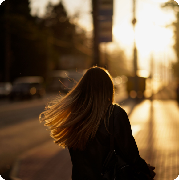Person walking at sunset, rethinking a career in medicine