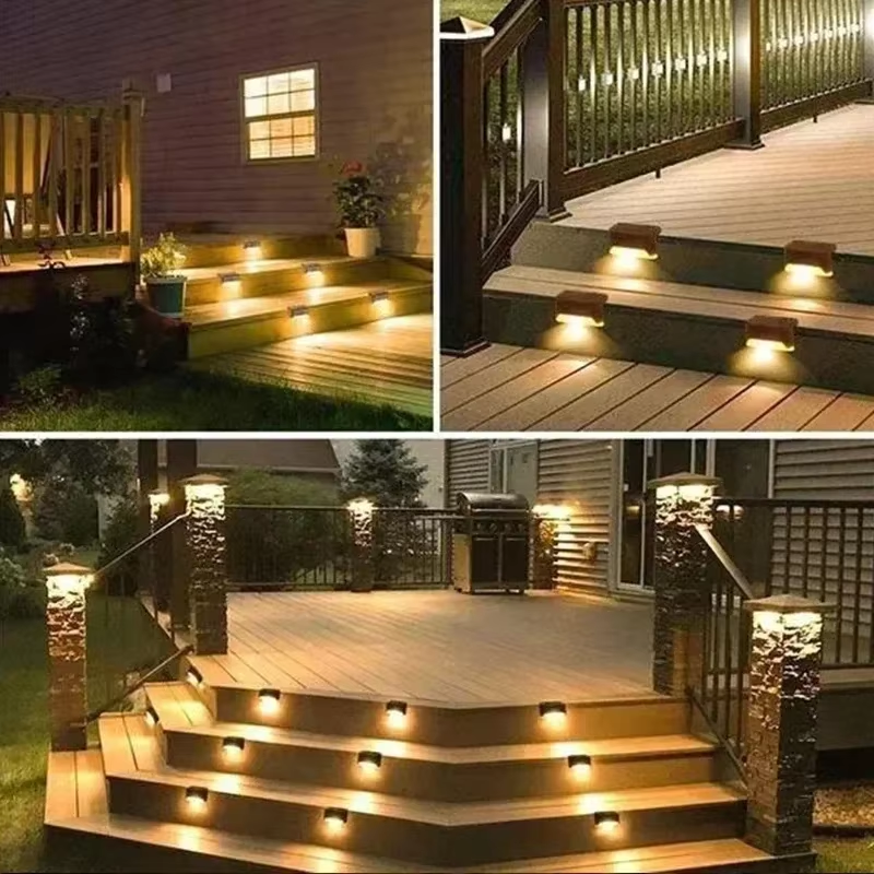 Thumbnail: 1/4/8/12/Pcs Solar LED Lights Outdoor Garden Light Deck Lamp Solar Stairs Light 