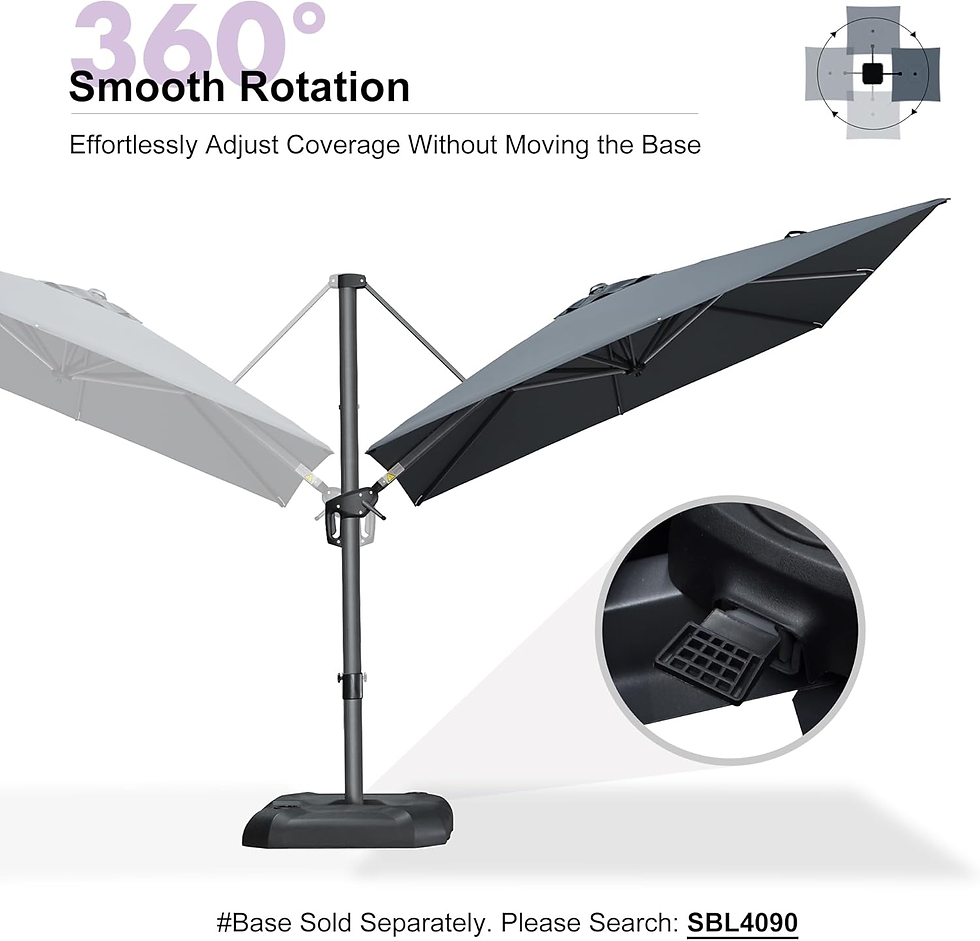 Thumbnail: 8 Feet Patio Umbrella Outdoor Cantilever Square Umbrella Aluminum Offset Umbrell