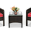Thumbnail: 3 Pieces Patio Furniture Set Outdoor Rattan Wicker Coffee Table & Chairs Set wit