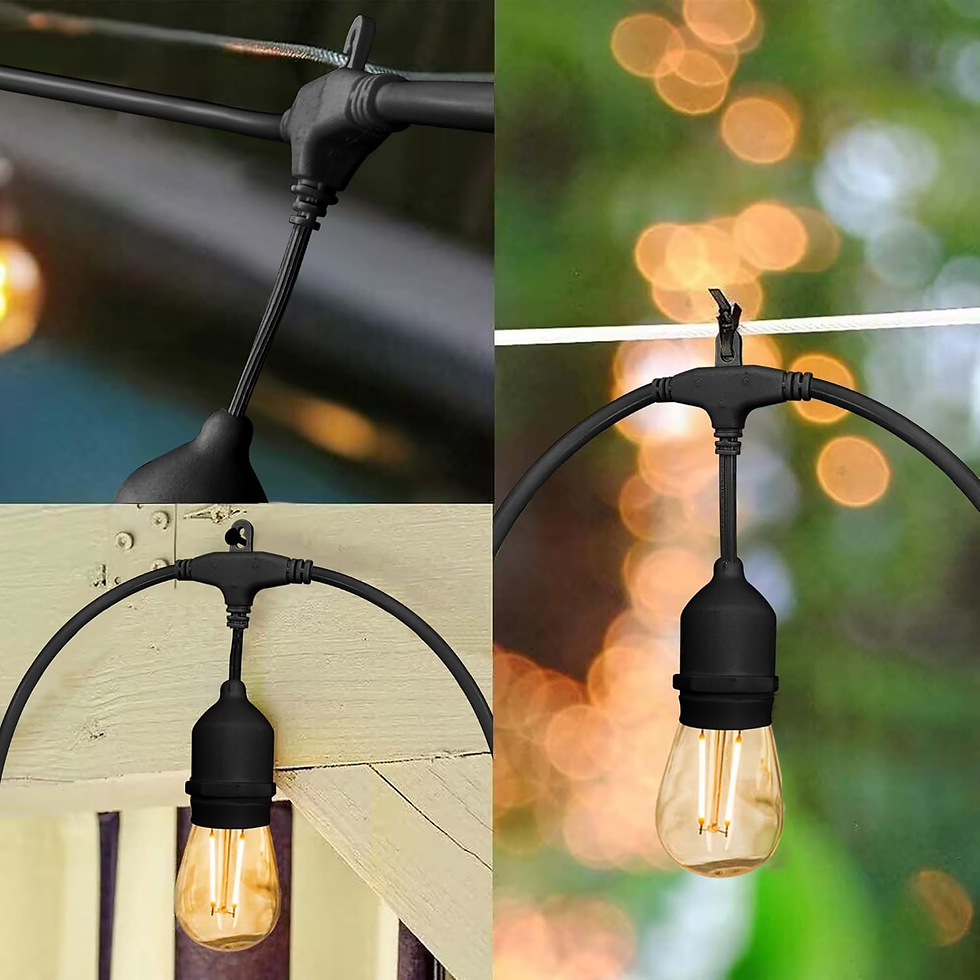 Thumbnail: Outdoor String Lights, 48FT Waterproof Patio Lights with 2W Dimmable LED Bulbs, 