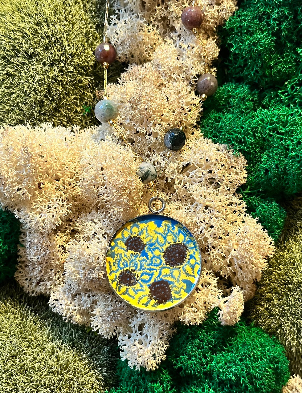 Miniatura: Smaltované náhrdelníky "Květiny"